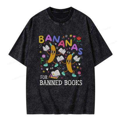 Pagewings Read Banned Books Unisex Washed T-shirt
