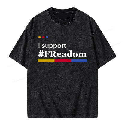 Pagewings I Support FReadom Unisex Washed T-shirt