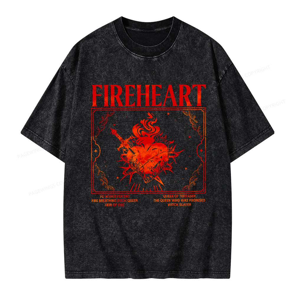 Pagewings Fireheart Unisex Washed T-shirt