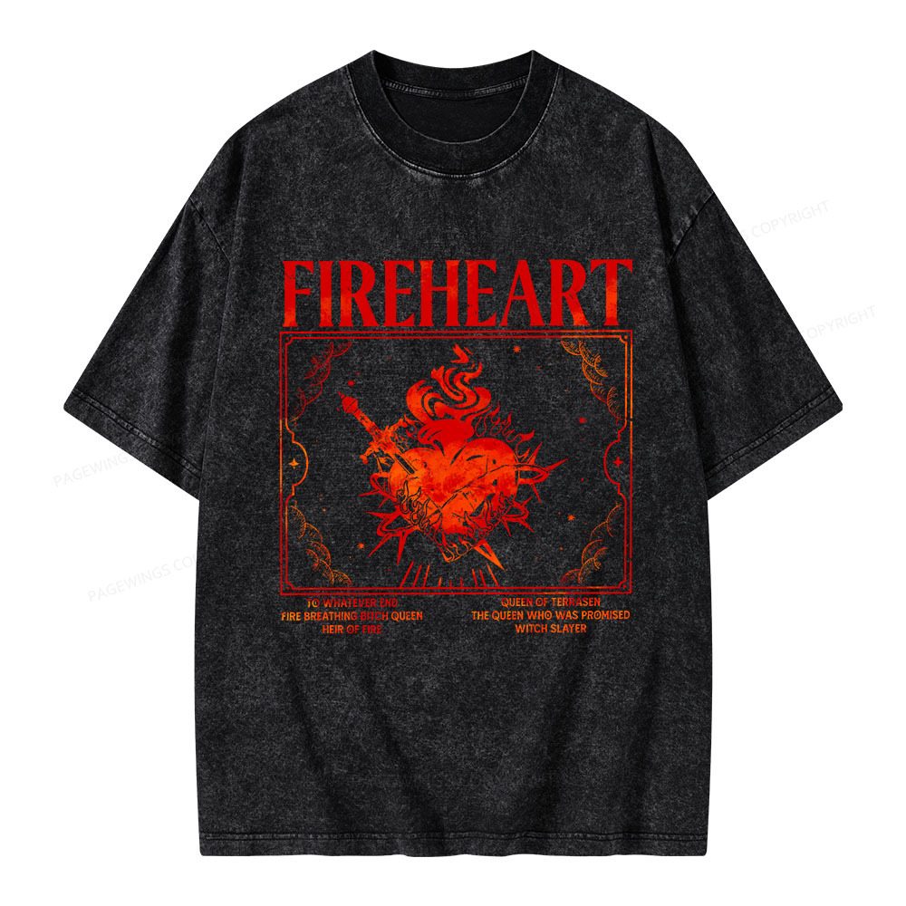 Pagewings Fireheart Unisex Washed T-shirt
