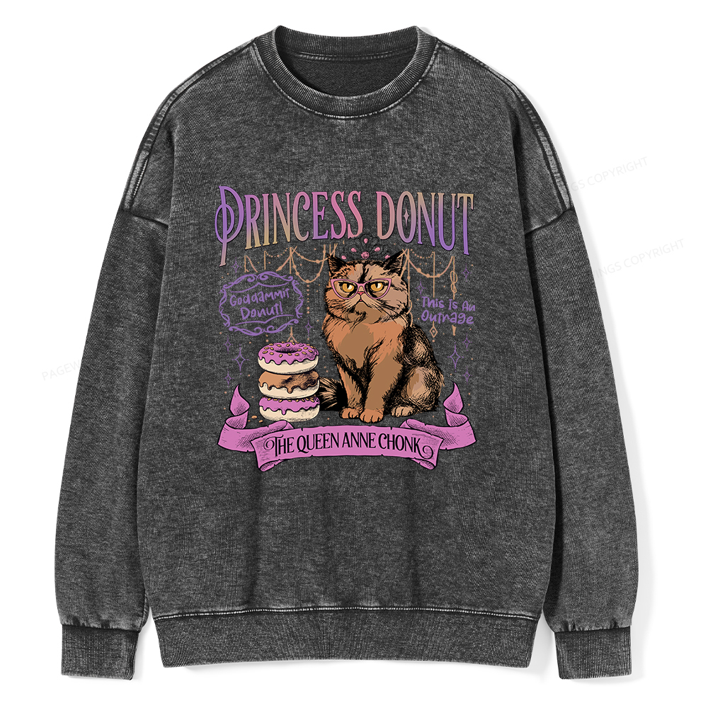 Pagewings Princess Donut Unisex Washed Sweatshirt