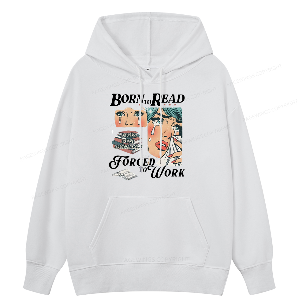 Pagewings Born To Read Bookish Unisex Classic Hoodie