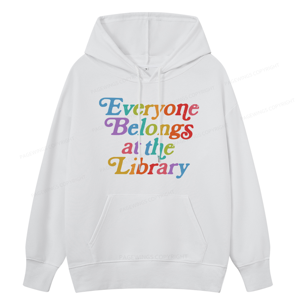 Pagewings  Everyone belongs at the library Unisex Classic Hoodie