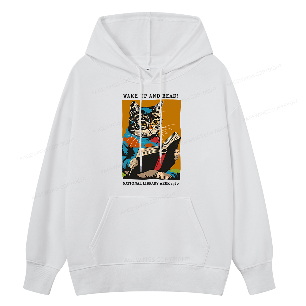 Pagewings Cat Reading Poster Unisex Classic Hoodie