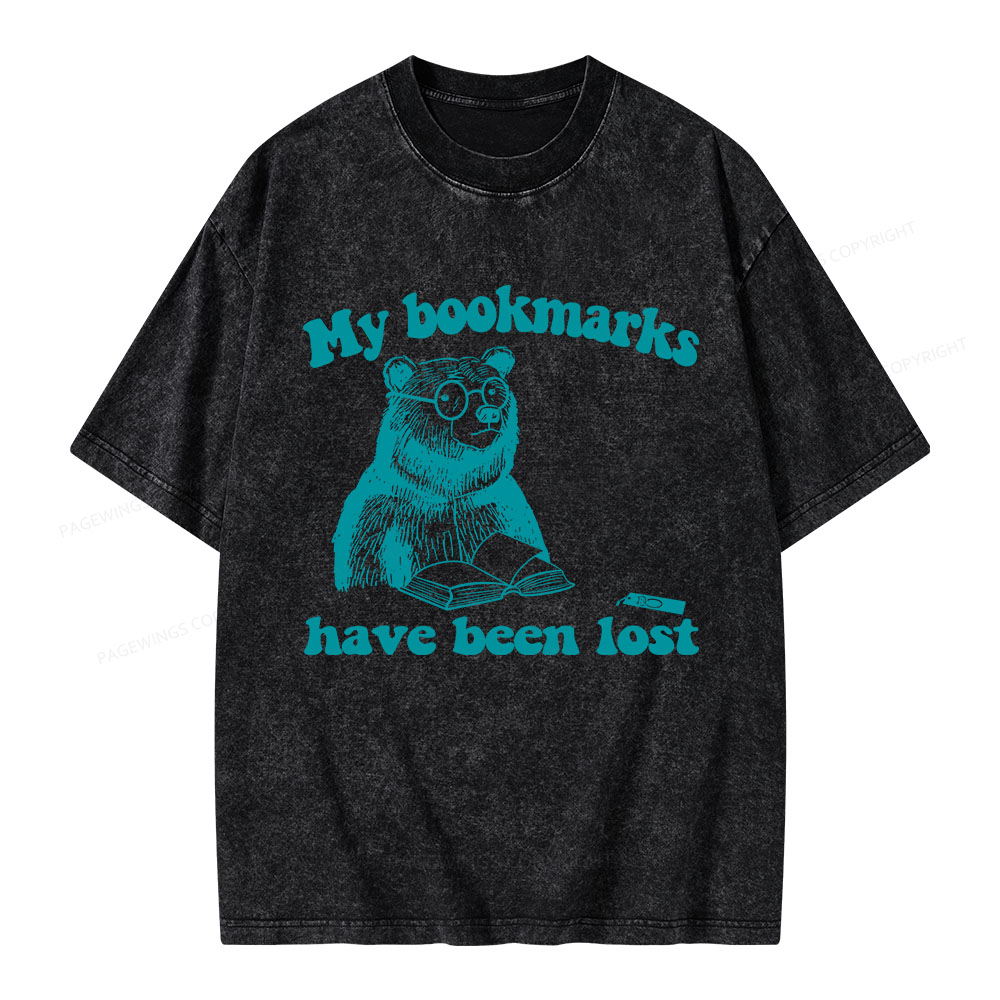 Pagewings My Bookmarks Have Been Lost Unisex Washed T-shirt