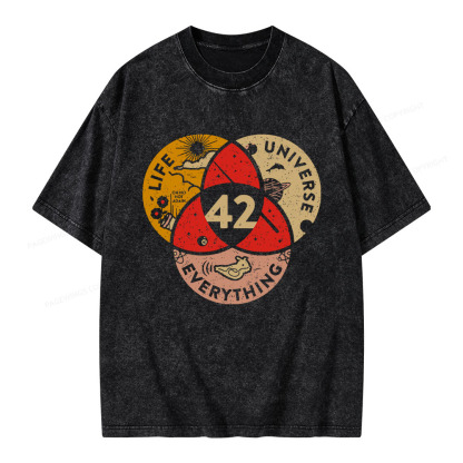 Pagewings 42 The Answer To Life The Universe And Everything Unisex Washed T-shirt
