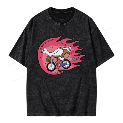 Pagewings To the Bookstore Unisex Washed T-shirt