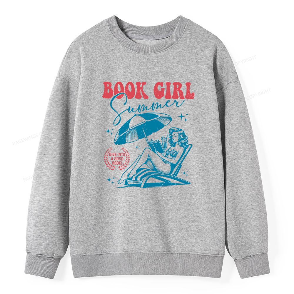Pagewings Book Girl Summer Unisex Classic Sweatshirt