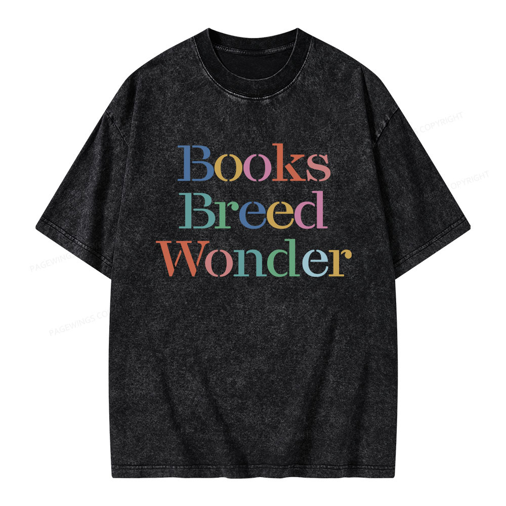 Pagewings Books Breed Wonder Unisex Washed T-shirt