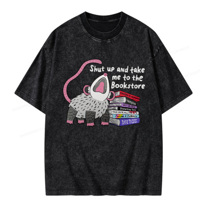 Pagewings Shut Up and Take Me to the Bookstore Unisex Washed T-shirt