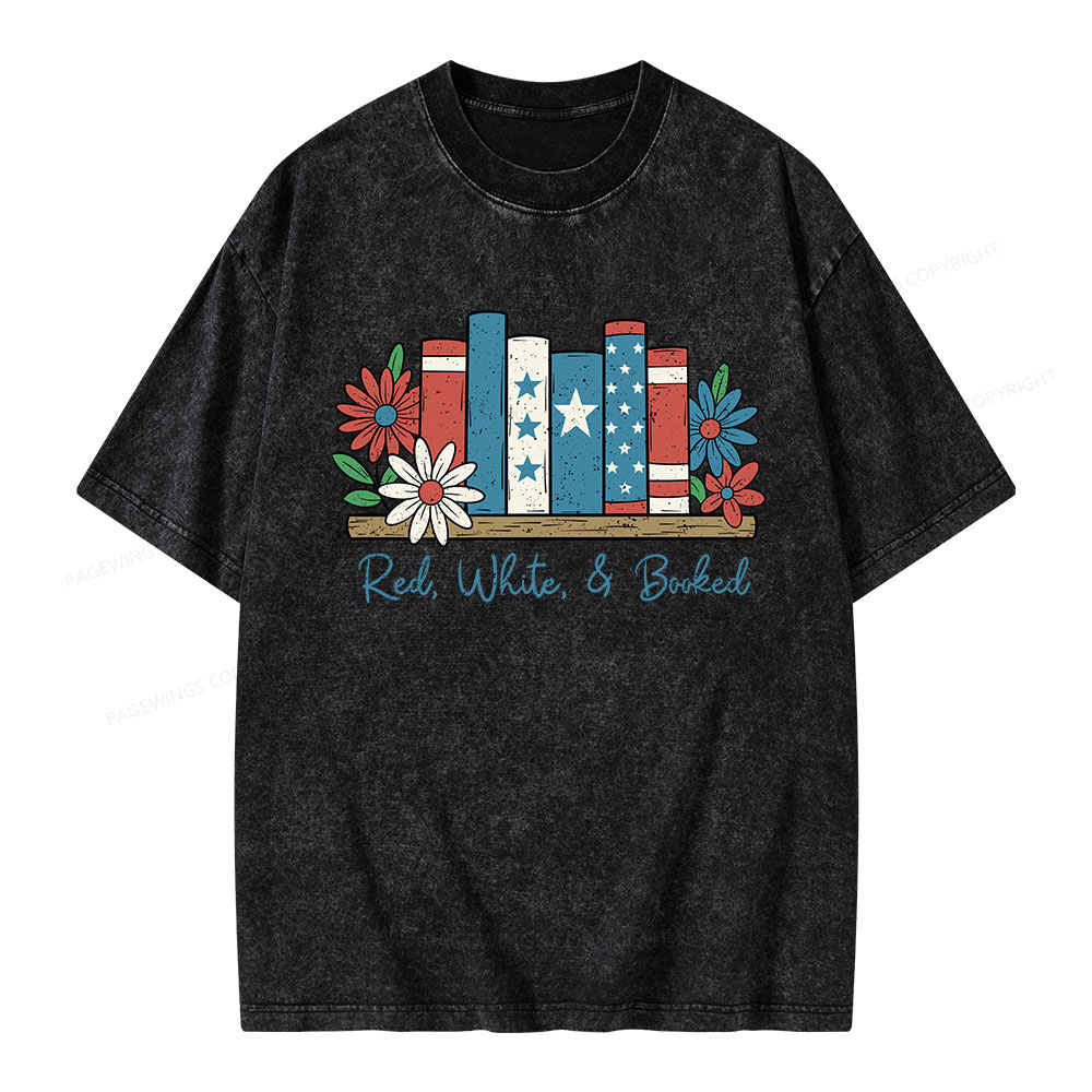 Pagewings Book Lover Independence Day Unisex Washed T-shirt