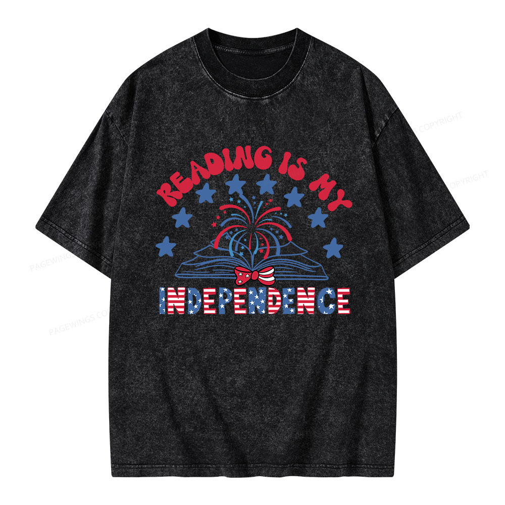 Pagewings Reading Is My Independence Unisex Washed T-shirt