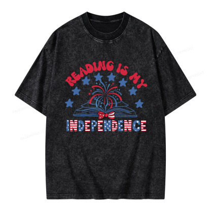 Pagewings Reading Is My Independence Unisex Washed T-shirt