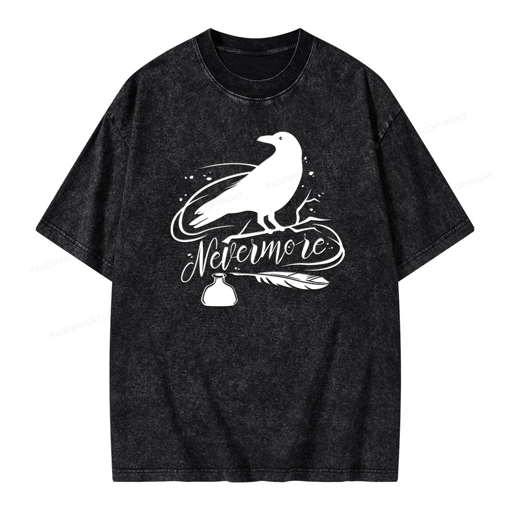 Pagewing  Edgar Allen Poe tee Unisex Washed T-shirt