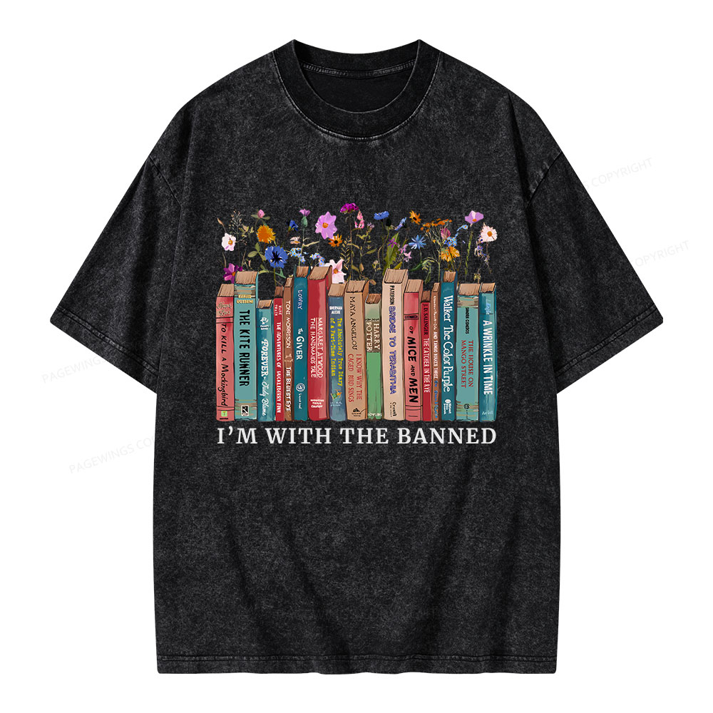 Pagewings I'm With The Banned Unisex Washed T-shirt