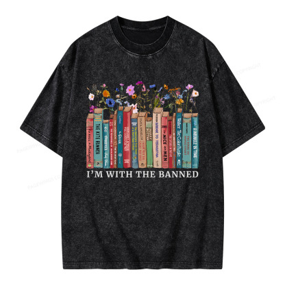 Pagewings I'm With The Banned Unisex Washed T-shirt