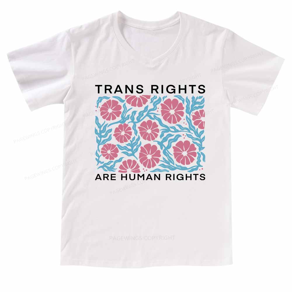 Pagewings Trans Rights Are Human Rights  V-neck T-shirt