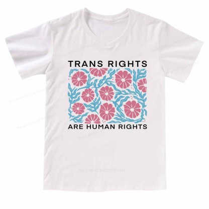 Pagewings Trans Rights Are Human Rights  V-neck T-shirt