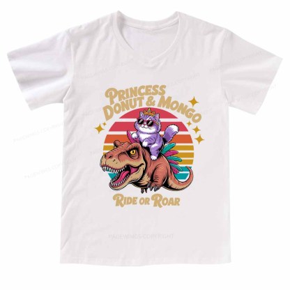 Pagewings Princess Donut & Mongo  V-neck T-shirt