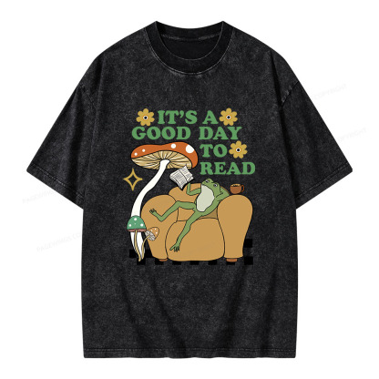 Pagewings It's A Good Day To Read Banned Books Unisex Washed T-shirt