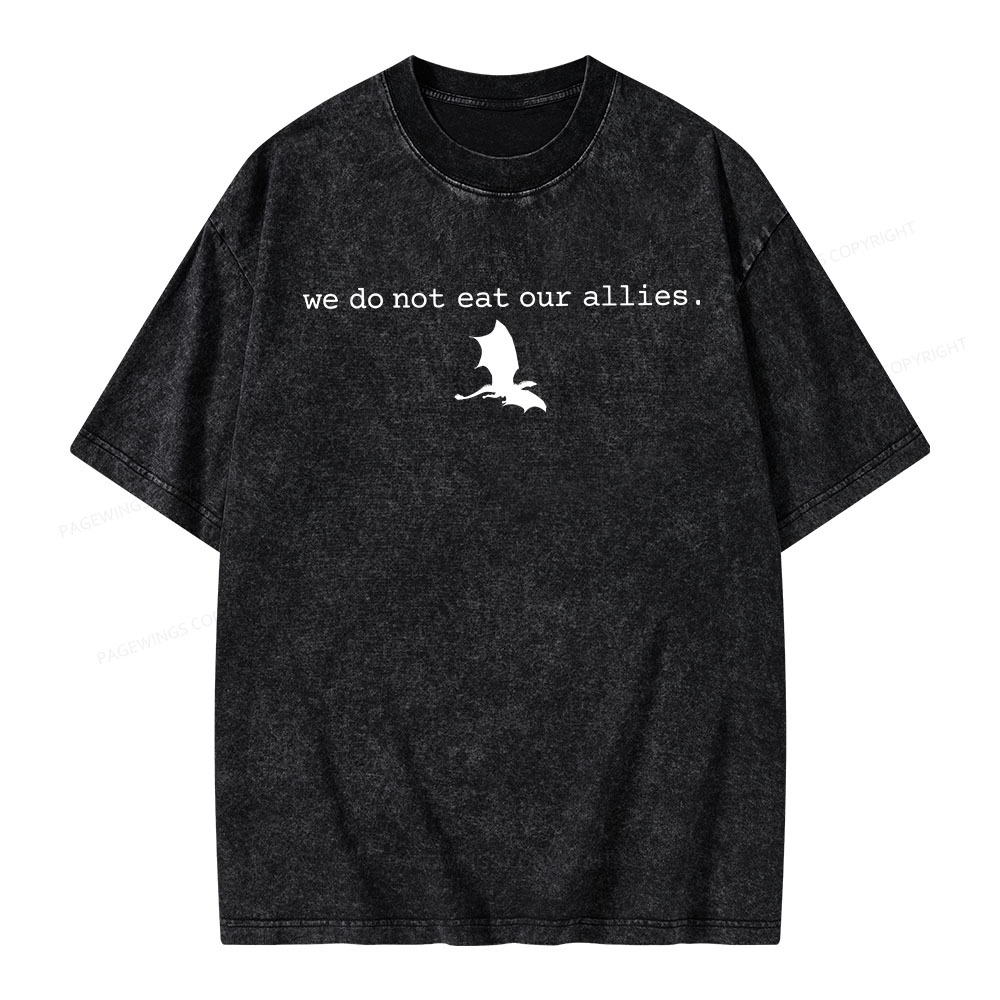 Pagewings We Do Not Eat Our Allies Unisex Washed T-shirt