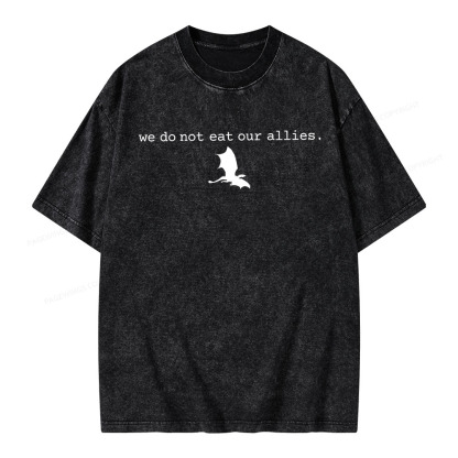 Pagewings We Do Not Eat Our Allies Unisex Washed T-shirt