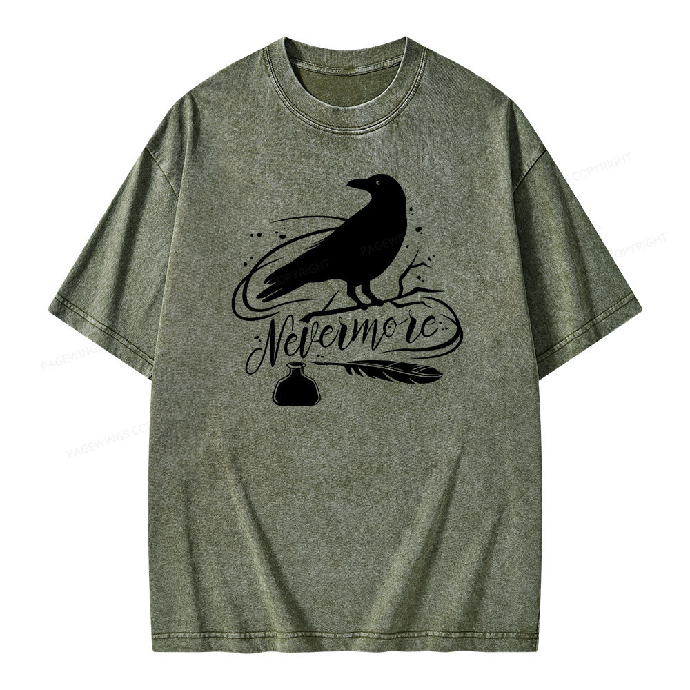 Pagewing  Edgar Allen Poe tee Unisex Washed T-shirt