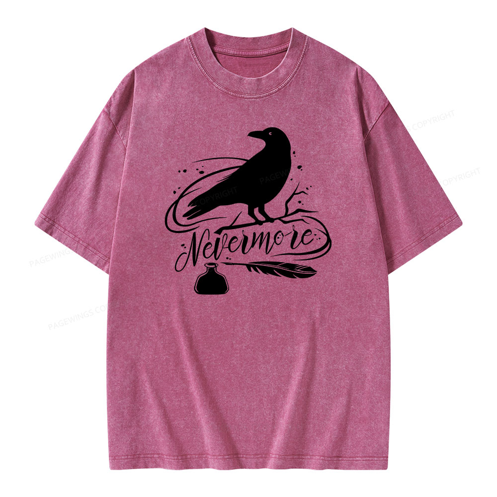 Pagewing  Edgar Allen Poe tee Unisex Washed T-shirt