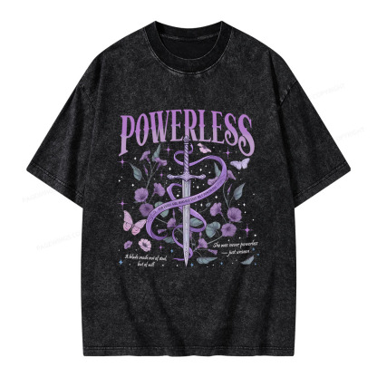 Pagewings Powerless Bookish Unisex Washed T-shirt