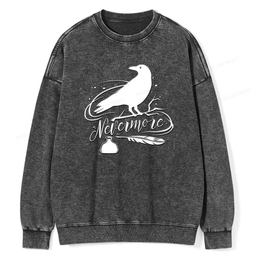 Pagewing  Edgar Allen Poe tee Unisex Washed Sweatshirt