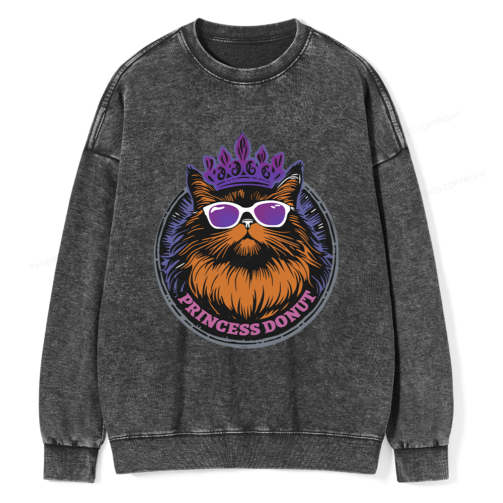 Pagewings Princess Donut Unisex Washed Sweatshirt