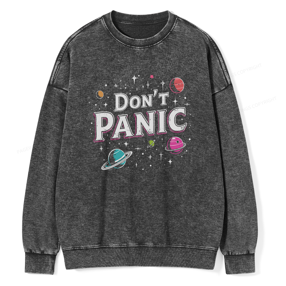 Pagewings Don't Panic Unisex Washed Sweatshirt