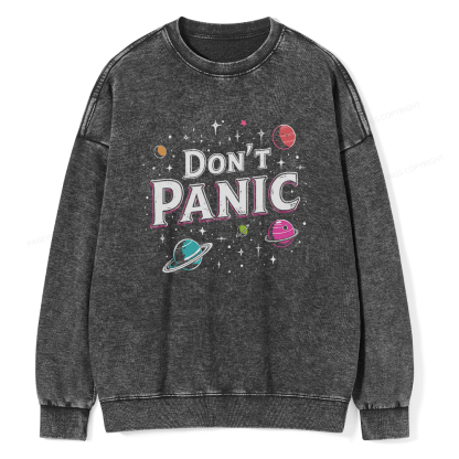 Pagewings Don't Panic Unisex Washed Sweatshirt