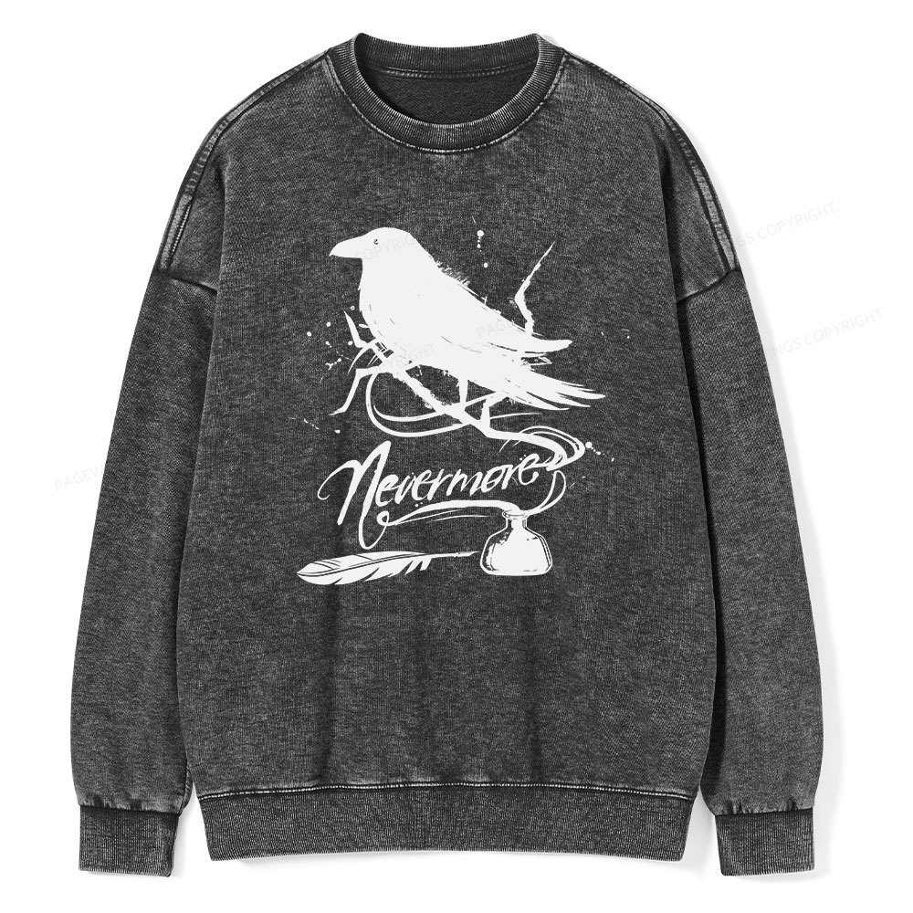 Pagewing Nevermore Unisex Washed Sweatshirt