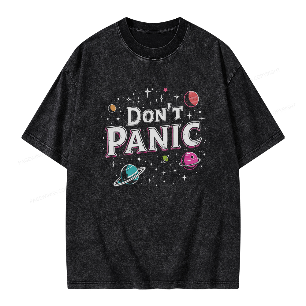 Pagewings Don't Panic Unisex Washed T-shirt