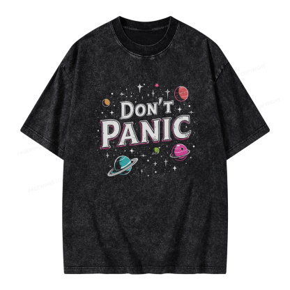 Pagewings Don't Panic Unisex Washed T-shirt