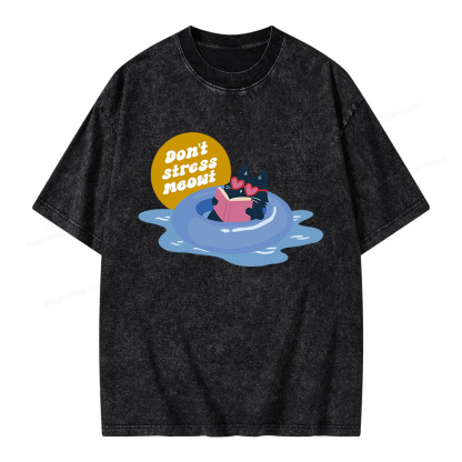 Pagewings Don't Stress Meowt Unisex Washed T-shirt