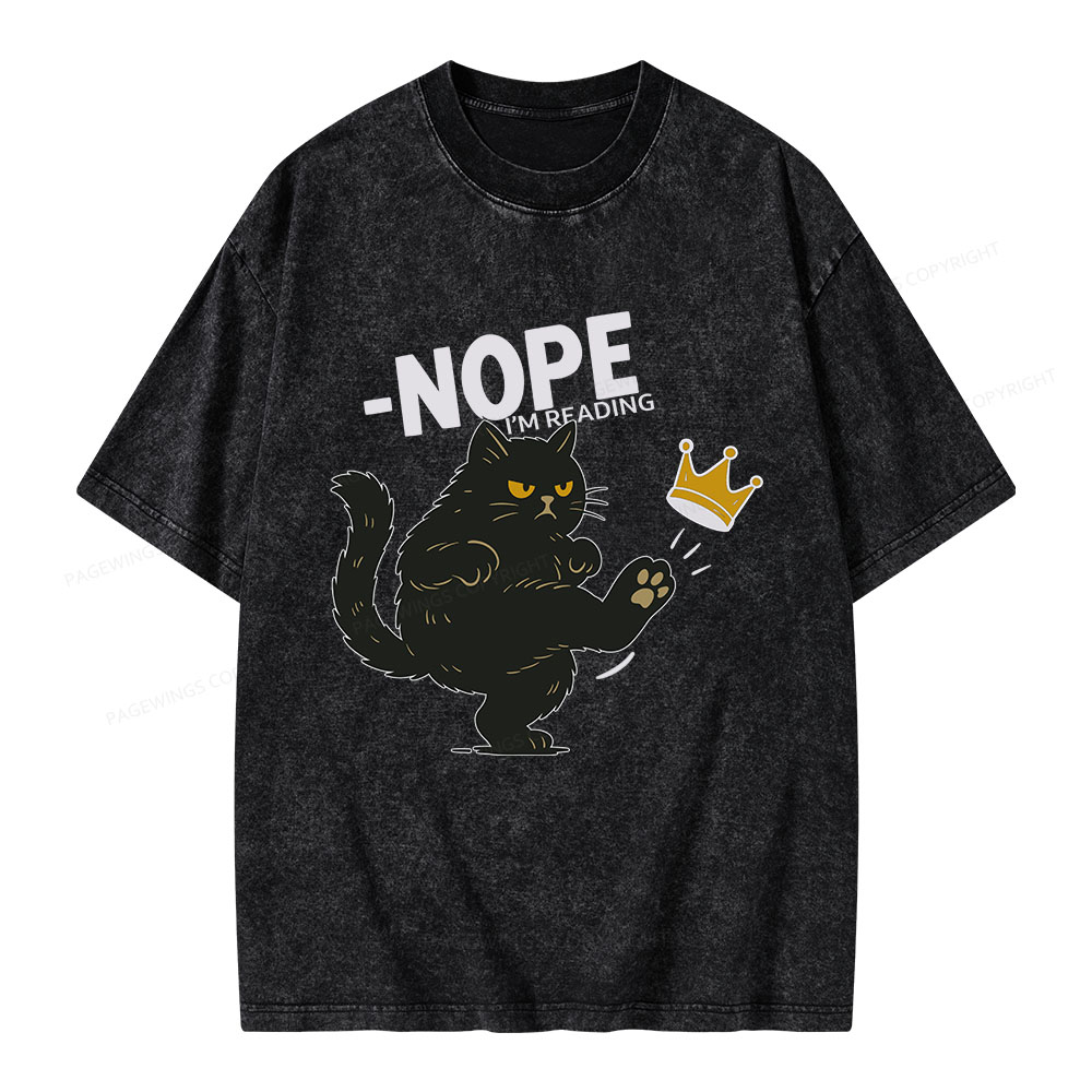 Pagewings Nope I'm Reading Unisex Washed T-shirt