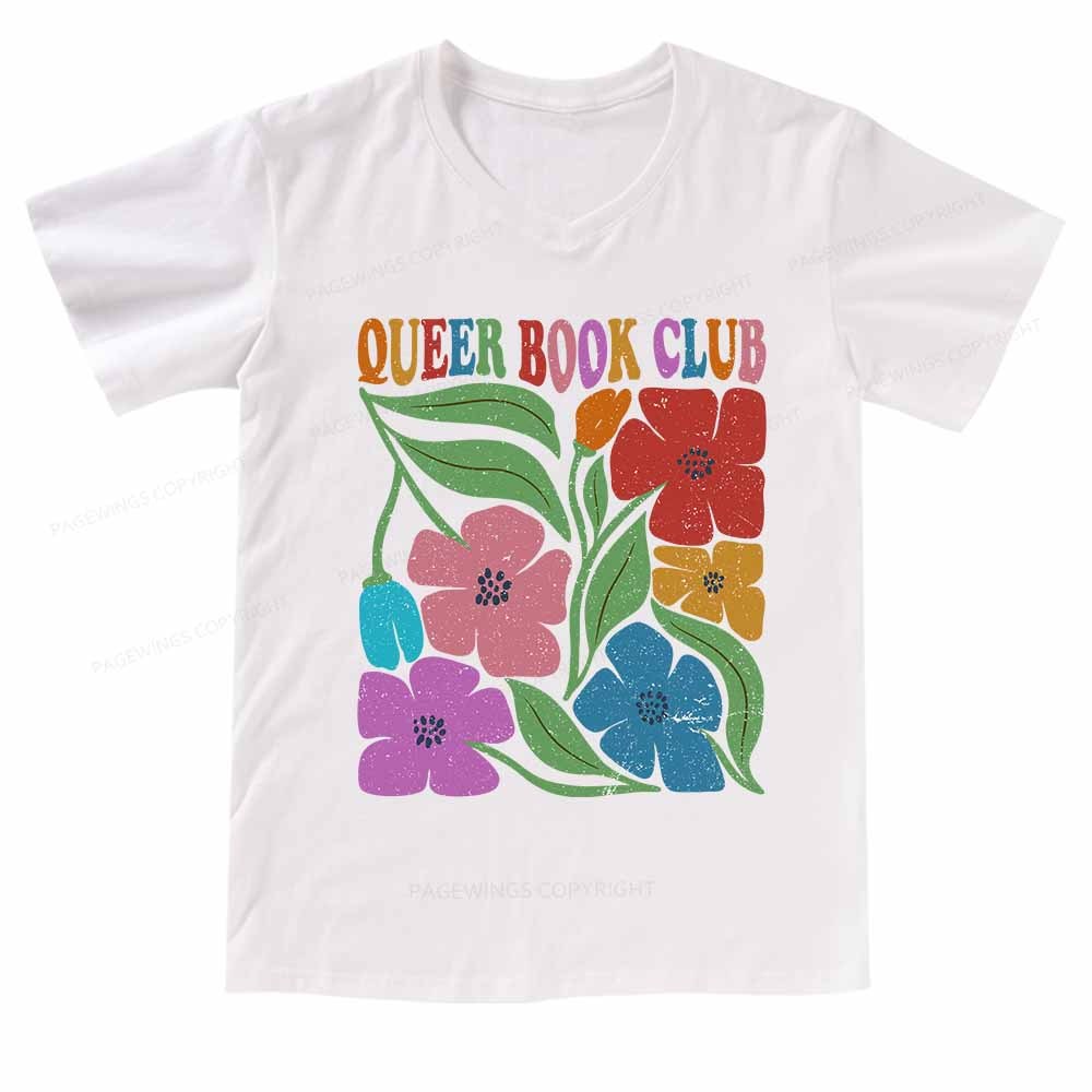 Pagewings Queer Book Club  V-neck T-shirt