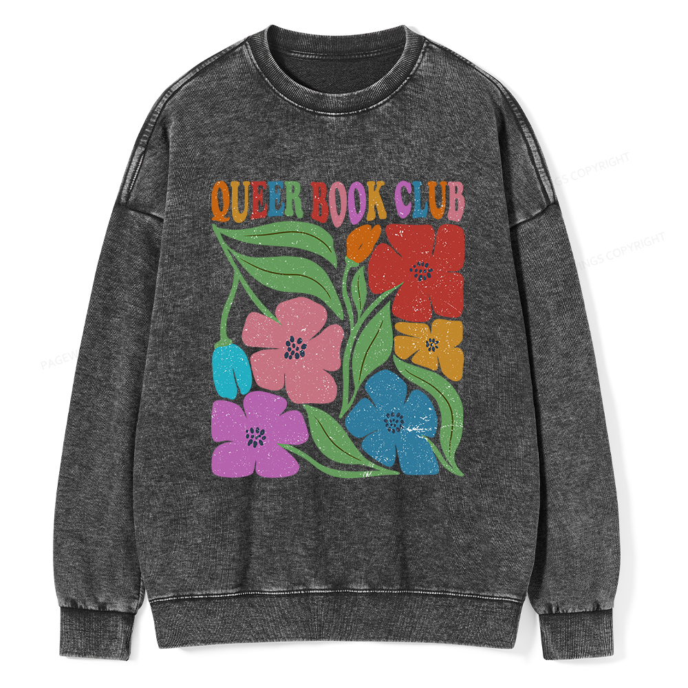 Pagewings Imagine Being Afraid Of Pronouns And Books Unisex Washed Sweatshirt