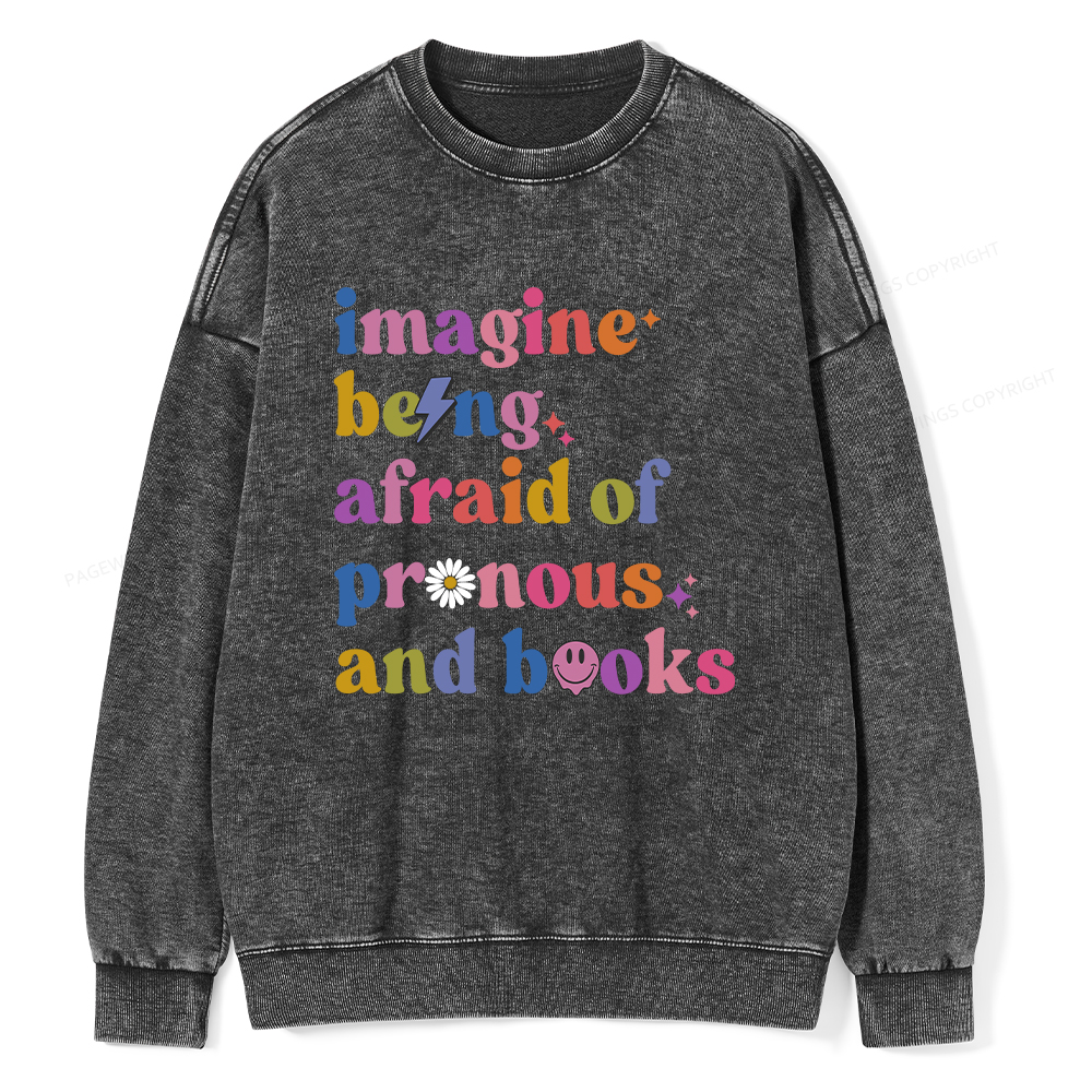 Pagewings Queer Book Club Unisex Washed Sweatshirt