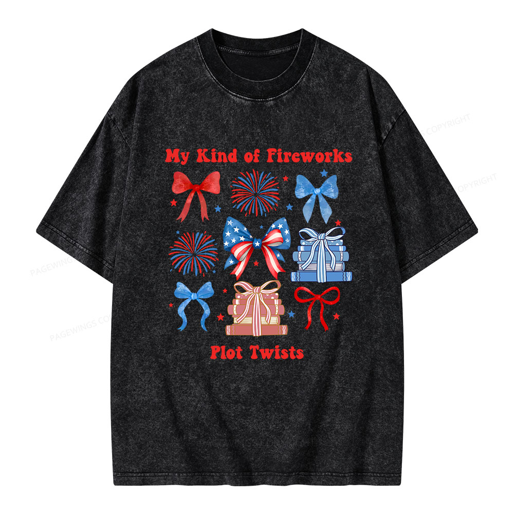 Pagewings y Kind of Fireworks Plot Twists Unisex Washed T-shirt