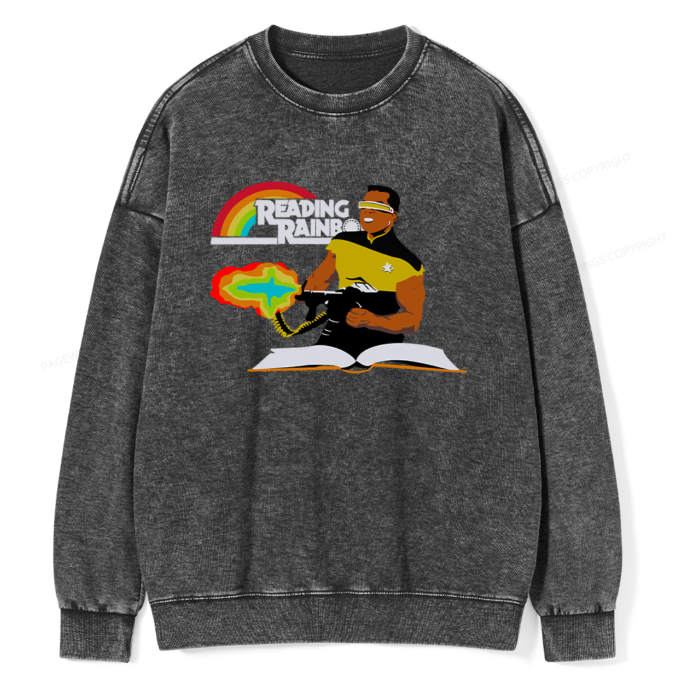 Pagewings Reading Rambo Unisex Washed Sweatshirt
