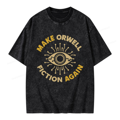 Pagewings Make Orwell Fiction Again Unisex Washed T-shirt