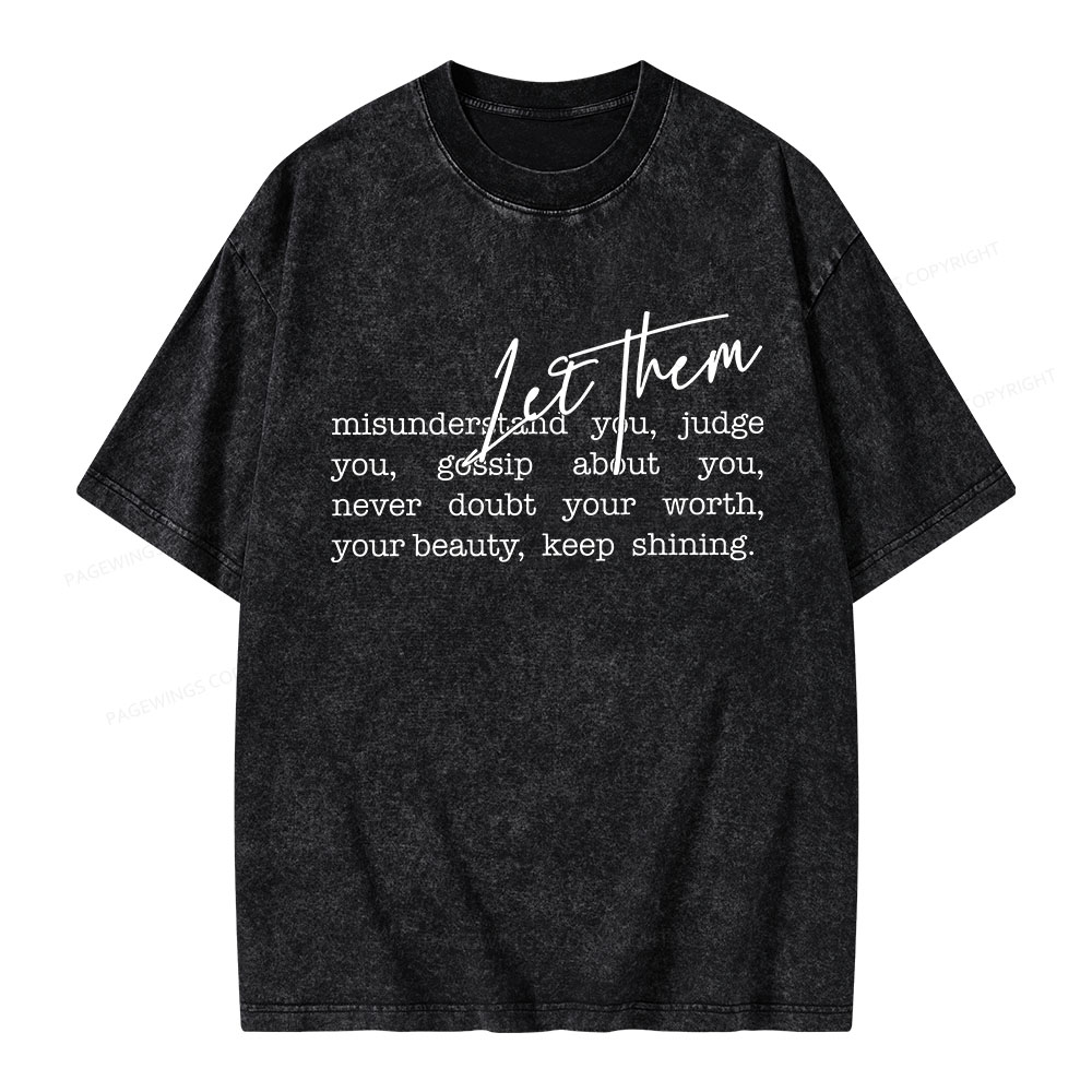 Pagewings Let them Unisex Washed T-shirt