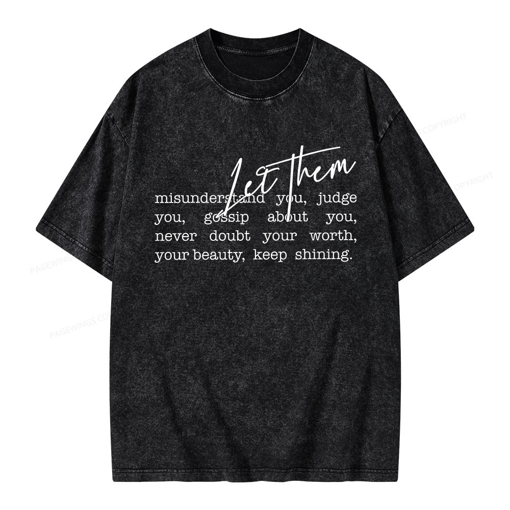 Pagewings Let them Unisex Washed T-shirt