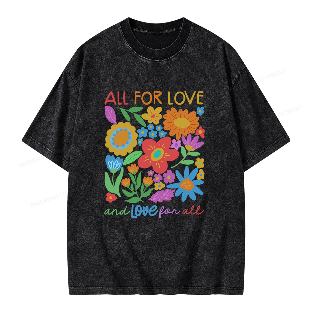 Pagewings All For Love Unisex Washed T-shirt