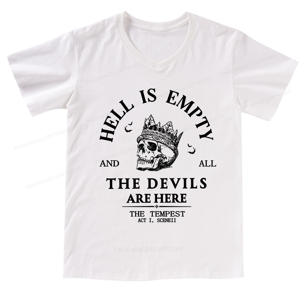 Pagewings Hell Is Empty And All The Devils Are Here V-neck T-shirt