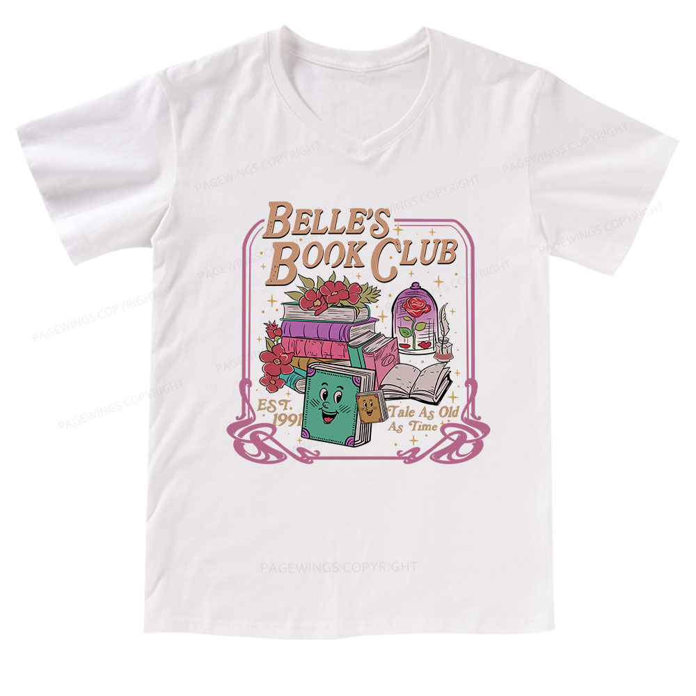 Pagewings Belle's Book Club V-neck T-shirt