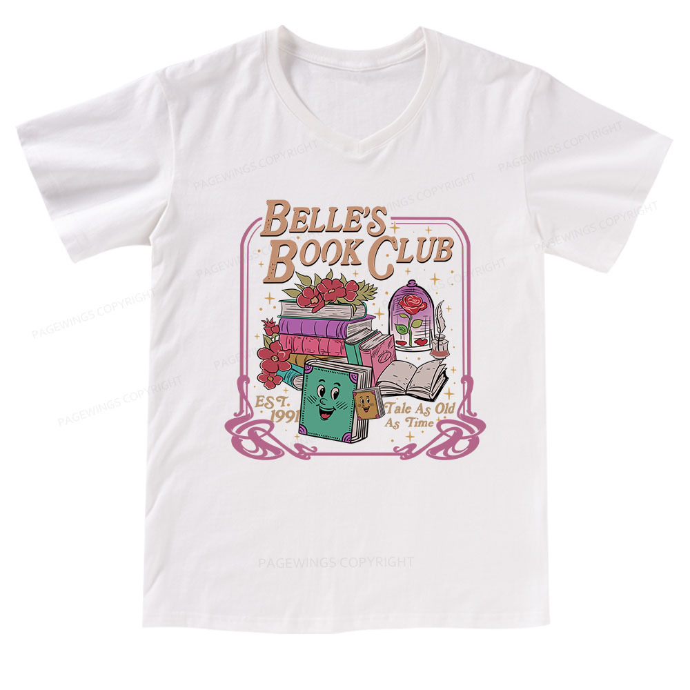 Pagewings Belle's Book Club V-neck T-shirt